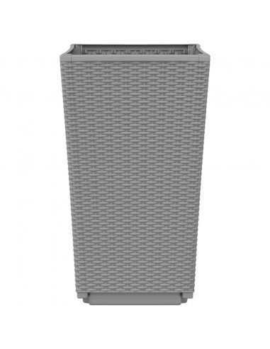 Fioriere da Giardino 2 pz Grigio Chiaro 32,5x32,5x57 cm in PP