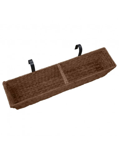 Fioriere da Giardino 2 pz in Giacinto Intrecciato Marrone