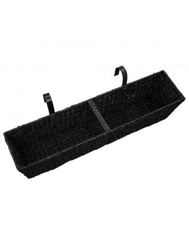Fioriere da Giardino 2 pz in Giacinto Intrecciato Nero