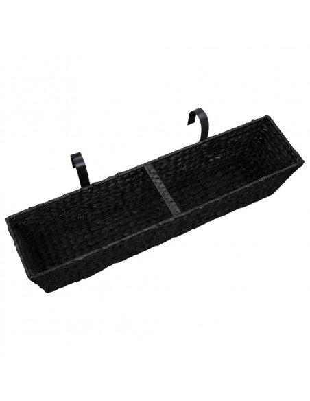 Fioriere da Giardino 2 pz in Giacinto Intrecciato Nero