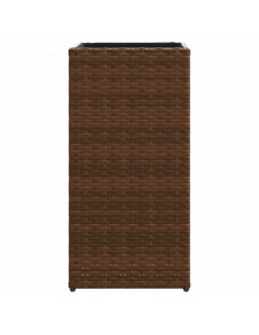 Fioriere da Giardino 2 pz Marrone 30x30x60 cm in Polyrattan 2