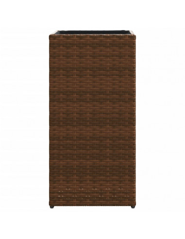 Fioriere da Giardino 2 pz Marrone 30x30x60 cm in Polyrattan