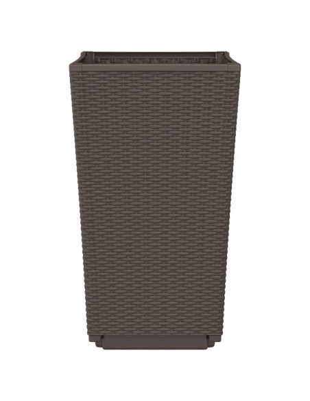 Fioriere da Giardino 2 pz Marrone 32,5x32,5x57 cm in PP