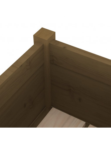 Fioriere da Giardino 2 pz Miele 70x70x70 cm in Massello di Pino