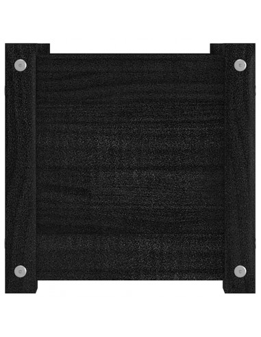 Fioriere da Giardino 2 pz Nere 31x31x31 cm in Massello di Pino