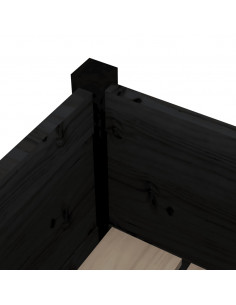 Fioriere da Giardino 2 pz Nere 31x31x70 cm in Legno di Pino