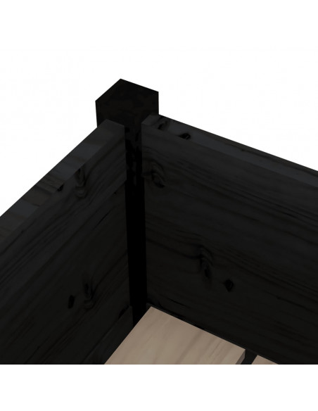 Fioriere da Giardino 2 pz Nere 31x31x70 cm in Legno di Pino