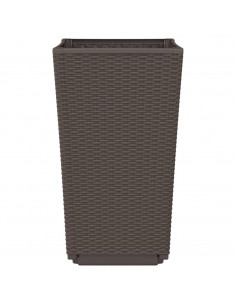 Fioriere da Giardino 4 pz Marrone 32,5x32,5x57 cm in PP