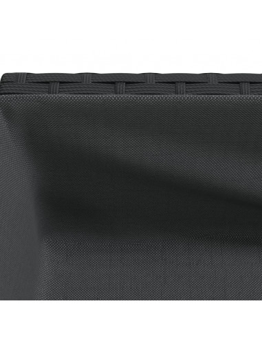 Fioriere da Giardino con Ripiani 2pz Nere 70x28x70cm Polyrattan