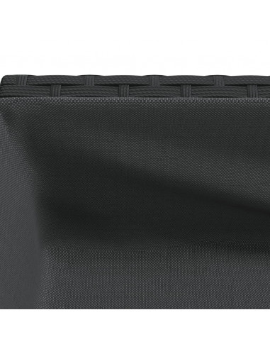 Fioriere da Giardino con Ripiani 2pz Nere 90x40x75cm Polyrattan