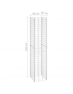 Fioriere Rialzate a Gabbione 3 pz 30x30x150 cm in Ferro 2