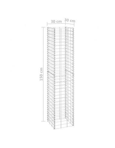 Fioriere Rialzate a Gabbione 3 pz 30x30x150 cm in Ferro