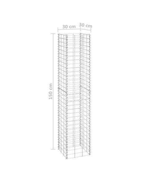 Fioriere Rialzate a Gabbione 3 pz 30x30x150 cm in Ferro