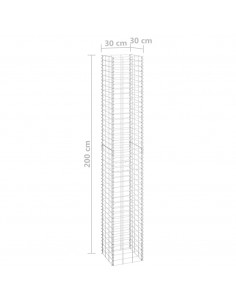 Fioriere Rialzate a Gabbione 3 pz 30x30x200 cm in Ferro 2