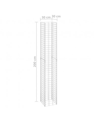 Fioriere Rialzate a Gabbione 3 pz 30x30x200 cm in Ferro
