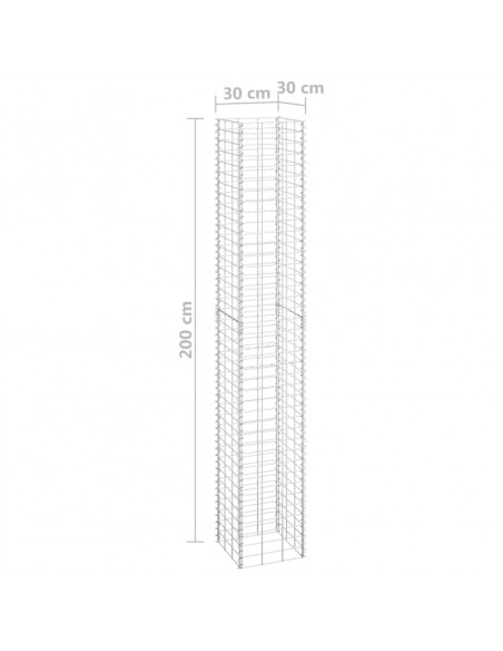 Fioriere Rialzate a Gabbione 3 pz 30x30x200 cm in Ferro