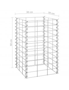 Fioriere Rialzate Gabbione 4 pz 30x30x50/100/150/200 cm Ferro 2