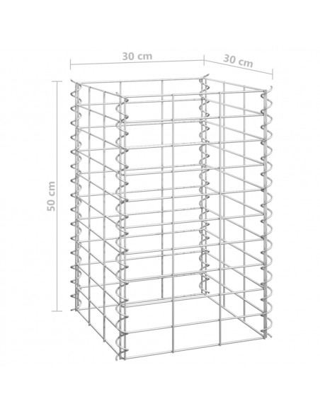 Fioriere Rialzate Gabbione 4 pz 30x30x50/100/150/200 cm Ferro