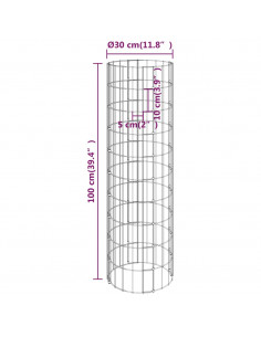Fioriere Rialzate Gabbioni Circolari 4 pz Ø30x50/100/150/200 cm 2