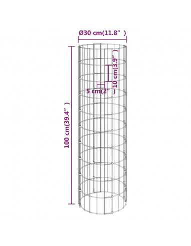 Fioriere Rialzate Gabbioni Circolari 4 pz Ø30x50/100/150/200 cm