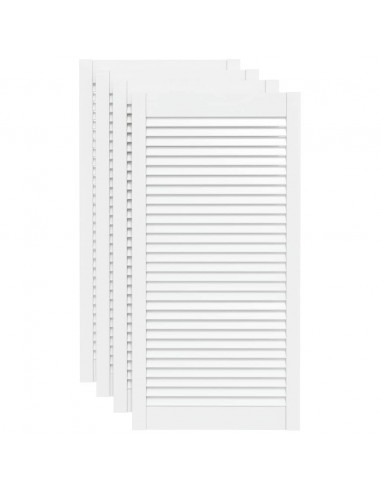 Ante a Lamelle 4 pz Bianche 99,3x49,4 cm in Legno di Pino