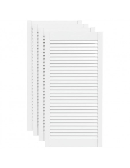 Ante a Lamelle 4 pz Bianche 99,3x49,4 cm in Legno di Pino