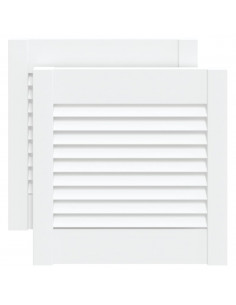 Ante a Lamelle 2 pz Bianche 39,5x39,4 cm in Legno di Pino 2