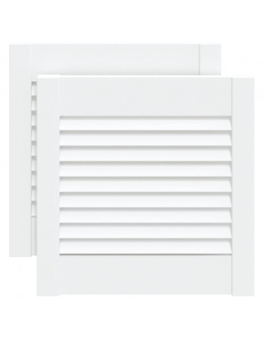Ante a Lamelle 2 pz Bianche 39,5x39,4 cm in Legno di Pino