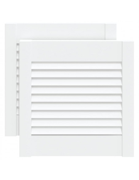 Ante a Lamelle 2 pz Bianche 39,5x39,4 cm in Legno di Pino
