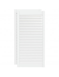 Ante a Lamelle 2 pz Bianche 99,3x49,4 cm in Legno di Pino 2
