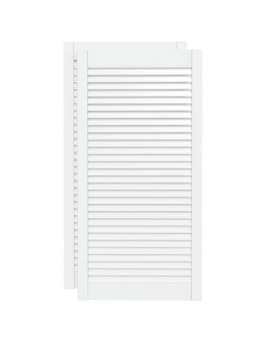 Ante a Lamelle 2 pz Bianche 99,3x49,4 cm in Legno di Pino
