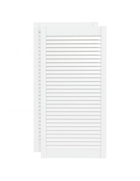 Ante a Lamelle 2 pz Bianche 99,3x49,4 cm in Legno di Pino