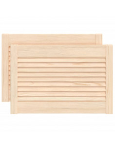 Ante con Design a Lamelle 2 pz 39,5x59,4 cm in Legno di Pino 2