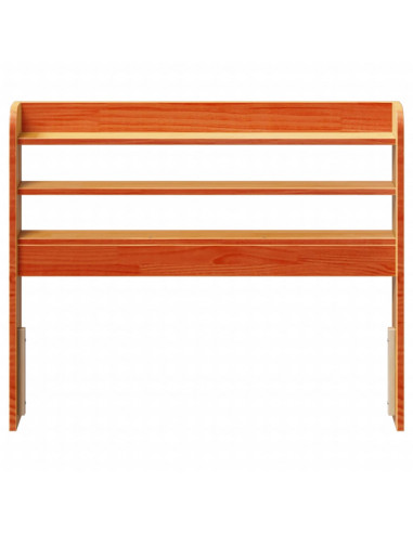 Testiera con Ripiani Marrone Cera 75 cm Legno Massello di Pino