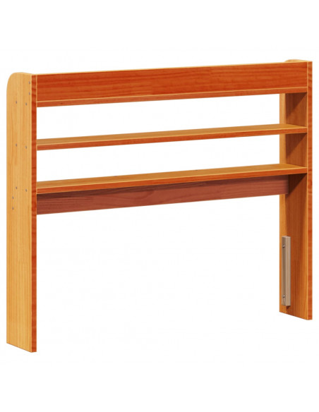 Testiera con Ripiani Marrone Cera 75 cm Legno Massello di Pino