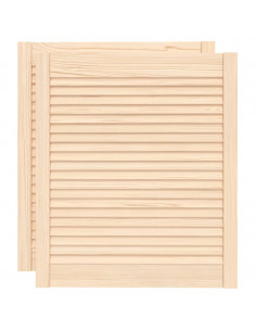 Ante con Design a Lamelle 2 pz 69x59,4 cm in Legno di Pino 2