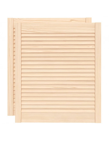 Ante con Design a Lamelle 2 pz 69x59,4 cm in Legno di Pino