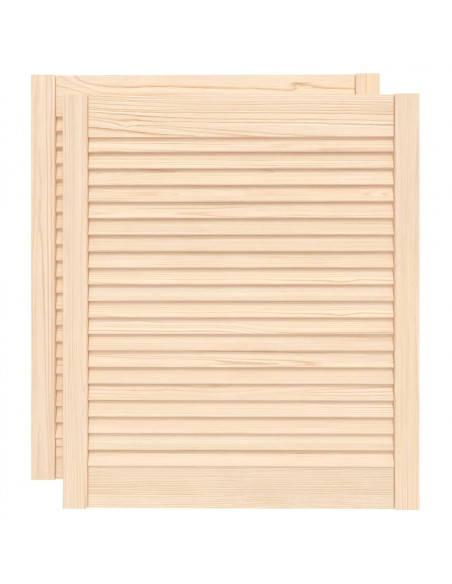 Ante con Design a Lamelle 2 pz 69x59,4 cm in Legno di Pino