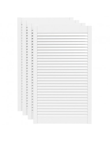 Ante a Lamelle Bianche 4 pz Bianche 99,3x59,4 cm Legno di Pino