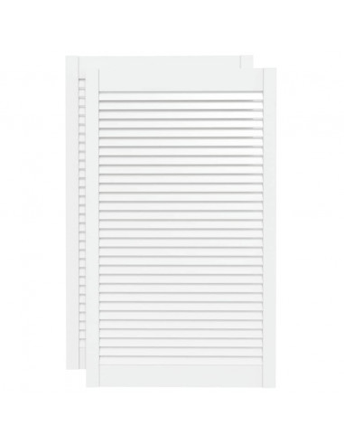 Ante a Lamelle Bianche 2 pz Bianche 99,3x59,4 cm Legno di Pino