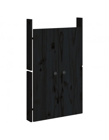 Ante da Cucina da Esterno Nere 50x9x82 cm Legno Massello di Pino