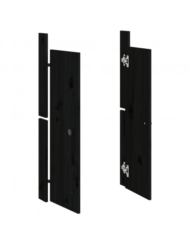 Ante da Cucina da Esterno Nere 50x9x82 cm Legno Massello di Pino