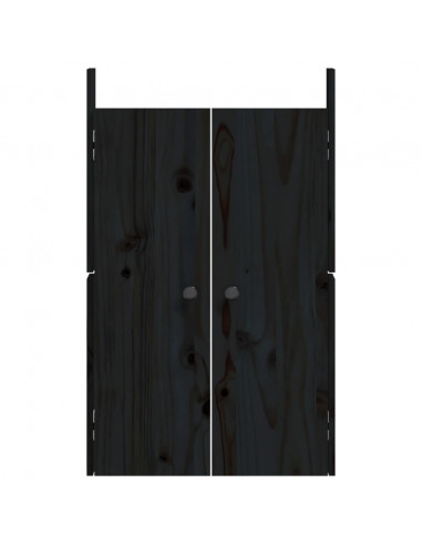 Ante da Cucina da Esterno Nere 50x9x82 cm Legno Massello di Pino