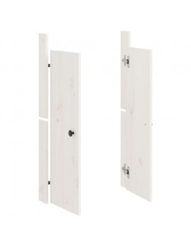 Ante da Cucina da Esterno 2pz Bianche 50x9x82cm Legno Massello di Pino