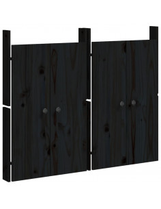 Ante da Cucina da Esterno 2pz Nere 50x9x82cm Legno Massello di Pino 2