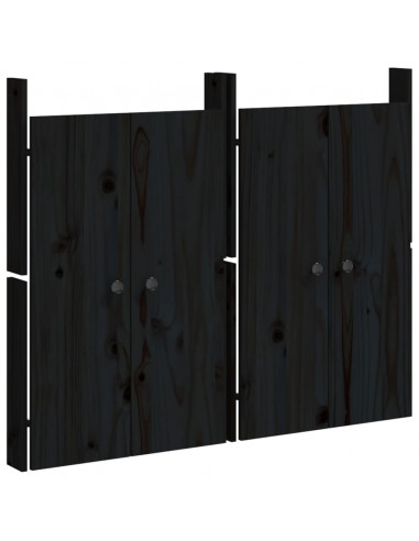 Ante da Cucina da Esterno 2pz Nere 50x9x82cm Legno Massello di Pino