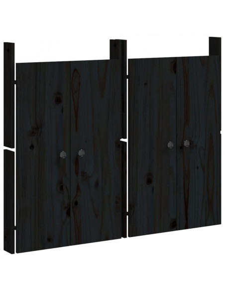 Ante da Cucina da Esterno 2pz Nere 50x9x82cm Legno Massello di Pino