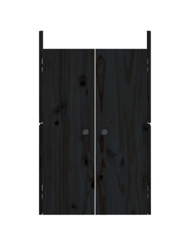 Ante da Cucina da Esterno 2pz Nere 50x9x82cm Legno Massello di Pino
