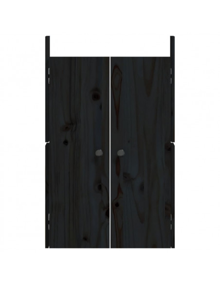 Ante da Cucina da Esterno 2pz Nere 50x9x82cm Legno Massello di Pino