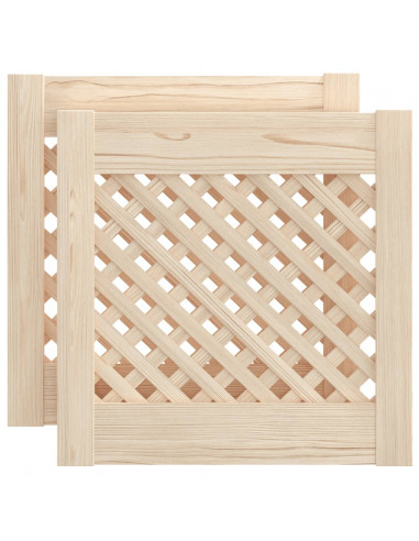 Ante con Design a Reticolo 2 pz 39,5x39,5 cm in Legno di Pino
